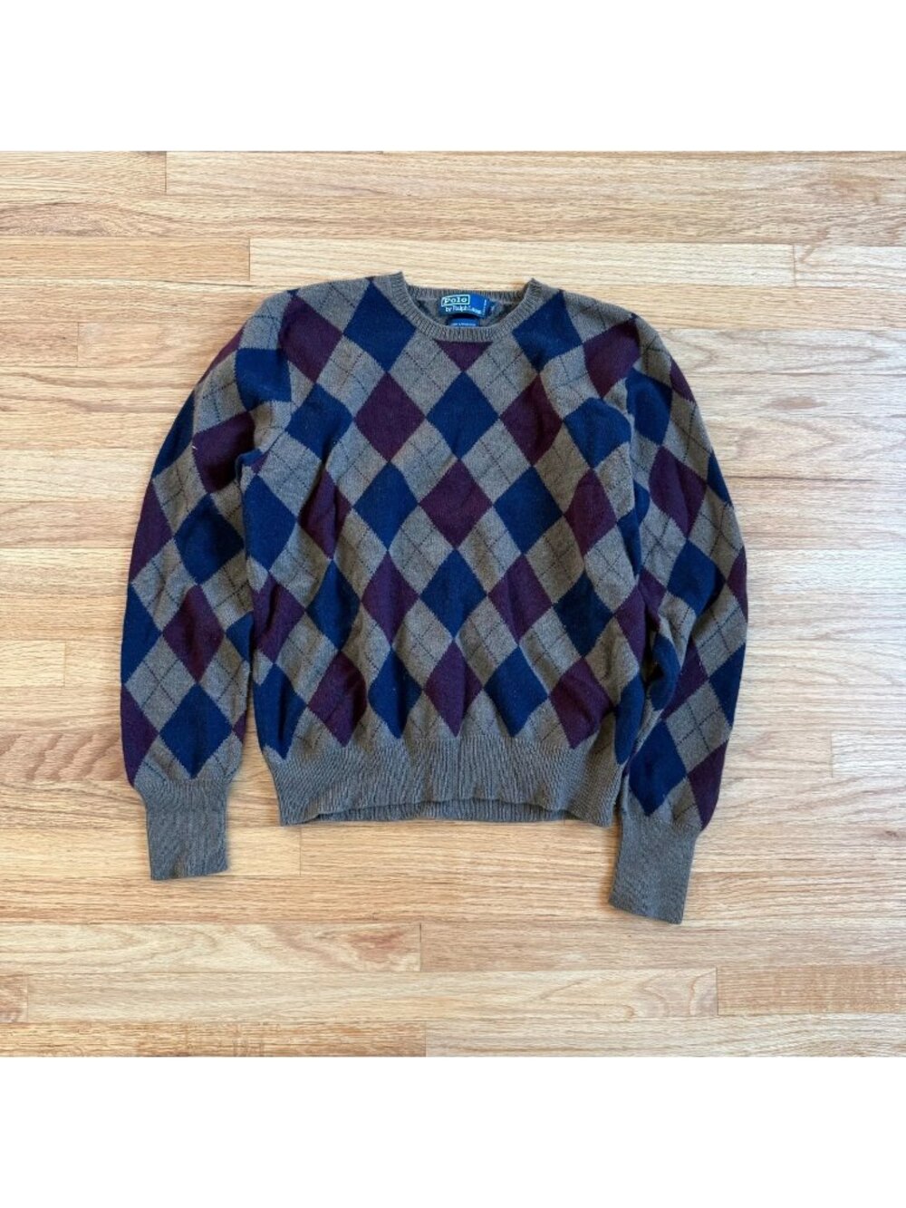 Vintage Polo Ralph Lauren Argyle Labmbswool Knit Sweater